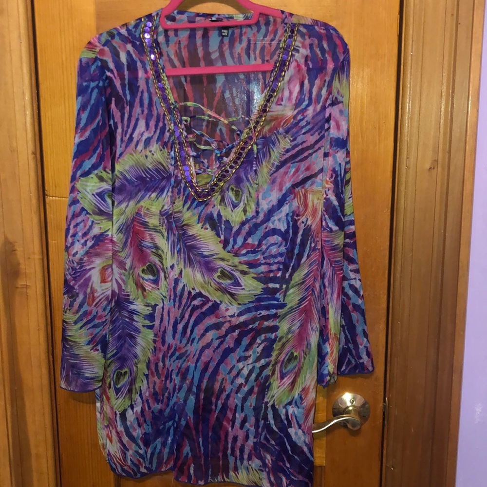 PEACOCK SWIMSUIT COVER UP